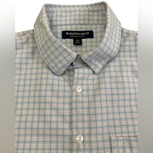 Mizzen+Main Lightweight Leeward SS Trim Fit Shirt XXL Blue Red Micro-Check Plaid